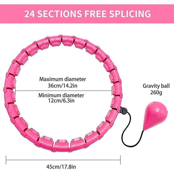 Smart Weighted Hula Hoop for Weight loss Fitness Hula Hoop for Adults (pink) - Picture 3 of 6